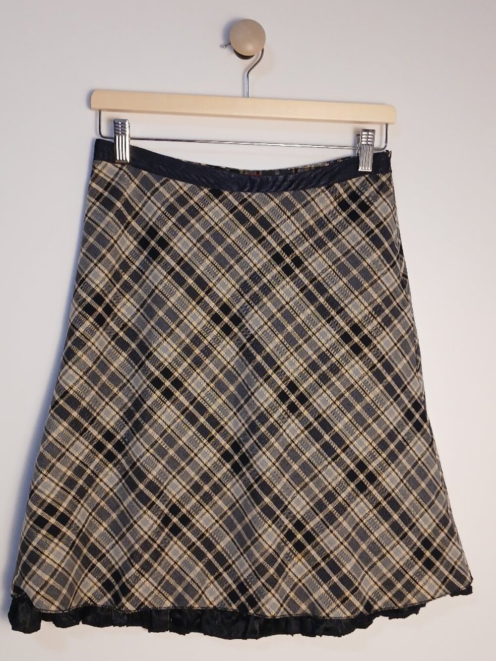 San Francisco Womens Size 3 Plaid Skirt Double Layer Black Petticoat Layered